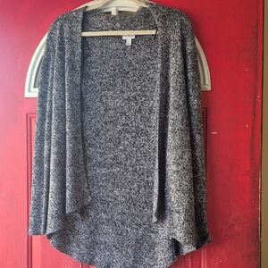 Kim Rogers Black and White Open Front Sweater